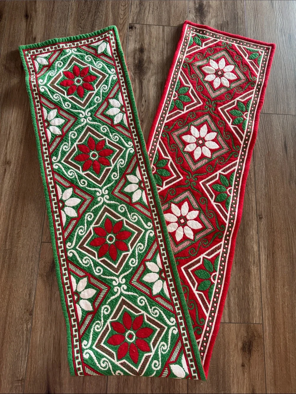 Rare Vintage Wool Reversible Table Runner